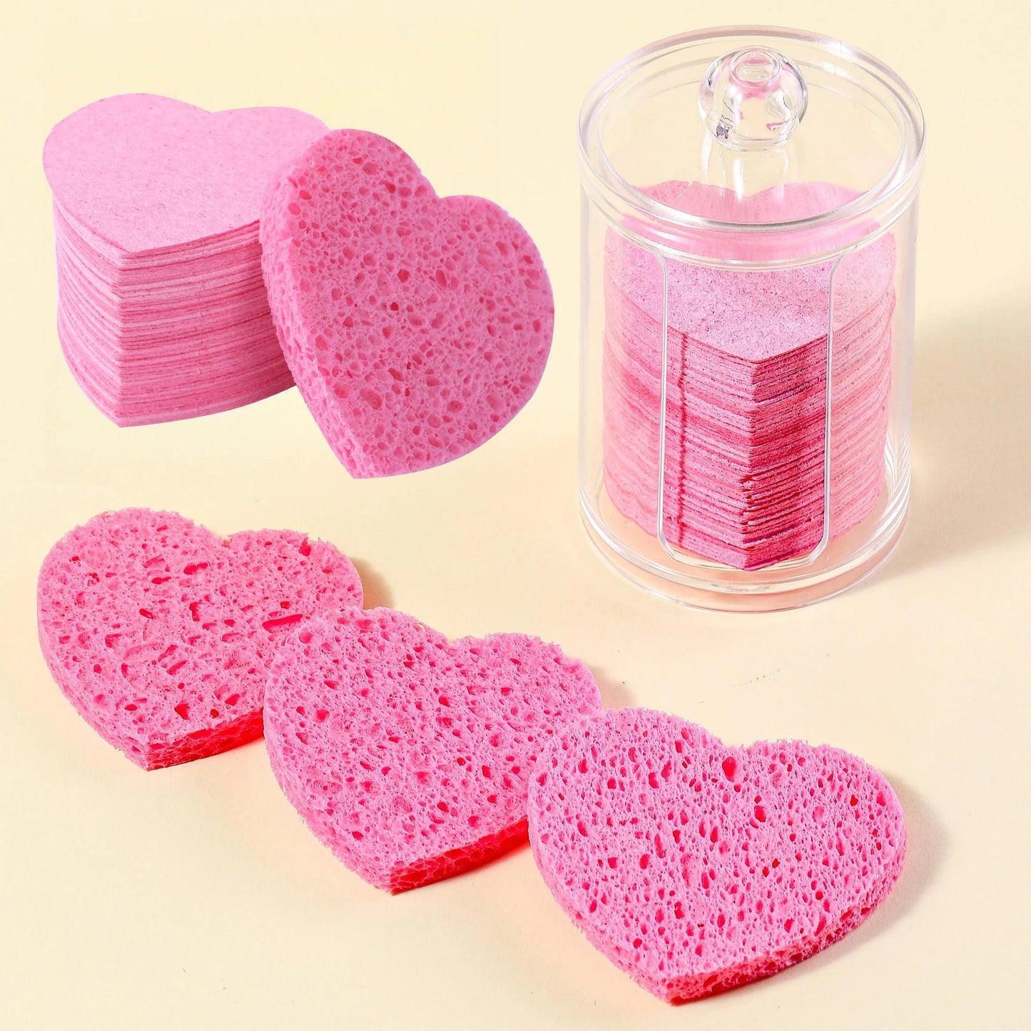 Éponge Démaquillante Forme Coeur – Avec Coffret